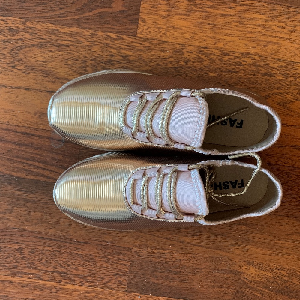 Gold Sneakers - Brand New - Size 6